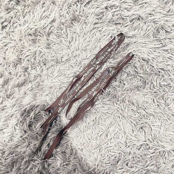 NEW • Hermès • Brown White Set of 2 Ribbons - Picture 1 of 2
